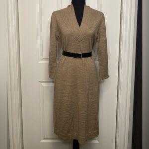 THE LIMITED‎ beige/tan wool blend knit bodycon shawl V-neck size M